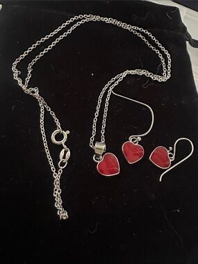 925 Pendant Necklace and Earrings Set